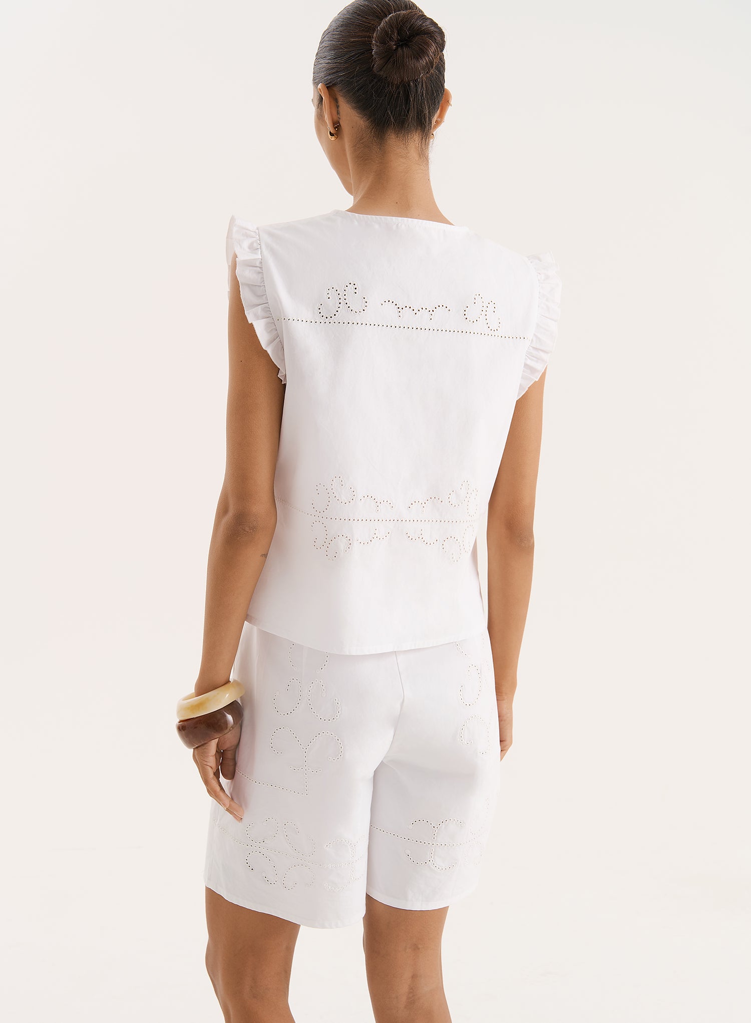 White Broderie Anglaise Shorts